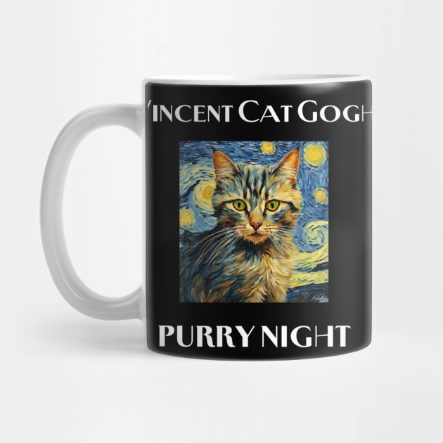 Vincent Cat Gogh Purry Night by SybaDesign